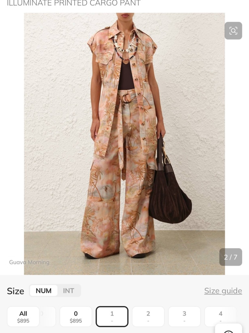 Zimmermann Guava Morning Printed Wide-Leg Cargo Trousers